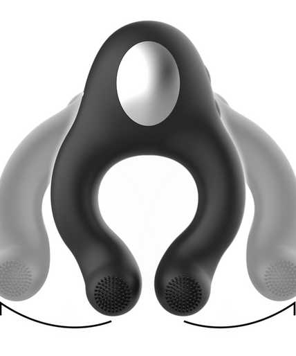 BLACK&SILVER - SILICONE VIBRATOR RING 3 MOTORS RECHARGEABLE BLACK BLACK&SILVER - SILICONE VIBRATOR RING 3 MOTORS RECHARGEABLE BLACK