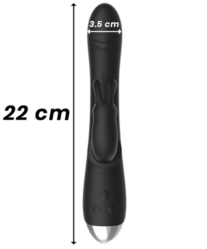 BLACK&SILVER - DJ. ADAM RECHARGEABLE SILICONE RABBIT STIMULATOR BLACK BLACK&SILVER - DJ. ADAM RECHARGEABLE SILICONE RABBIT STIMULATOR BLACK