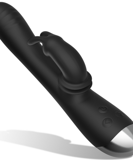 BLACK&SILVER - DJ. ADAM RECHARGEABLE SILICONE RABBIT STIMULATOR BLACK BLACK&SILVER - DJ. ADAM RECHARGEABLE SILICONE RABBIT STIMULATOR BLACK