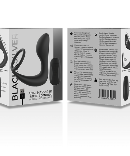 BLACK&SILVER - REMOTE CONTROL ANAL MASSAGER RECHARGEABLE SILICONE BLACK BLACK&SILVER - REMOTE CONTROL ANAL MASSAGER RECHARGEABLE SILICONE BLACK