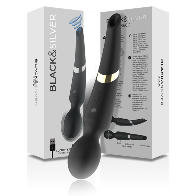 Black&silver – Beck Wand and Suction Cup 2 in 1 Silicone