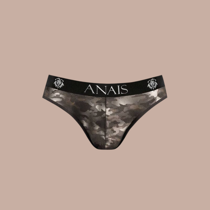 Pleasurements Anais Men Electro Slip in camouflage print met zwarte tailleband met logo