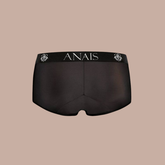 Pleasurements Anais Men petrolkleurige herenslip met elastische tailleband en merklogo op de achterkant
