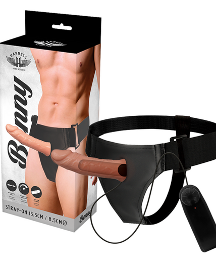 HARNESS ATTRACTION - RNES HOLLOW BENNY WITH VIBRATOR 15 CM -O- 4.5 CM HARNESS ATTRACTION - RNES HOLLOW BENNY WITH VIBRATOR 15 CM -O- 4.5 CM