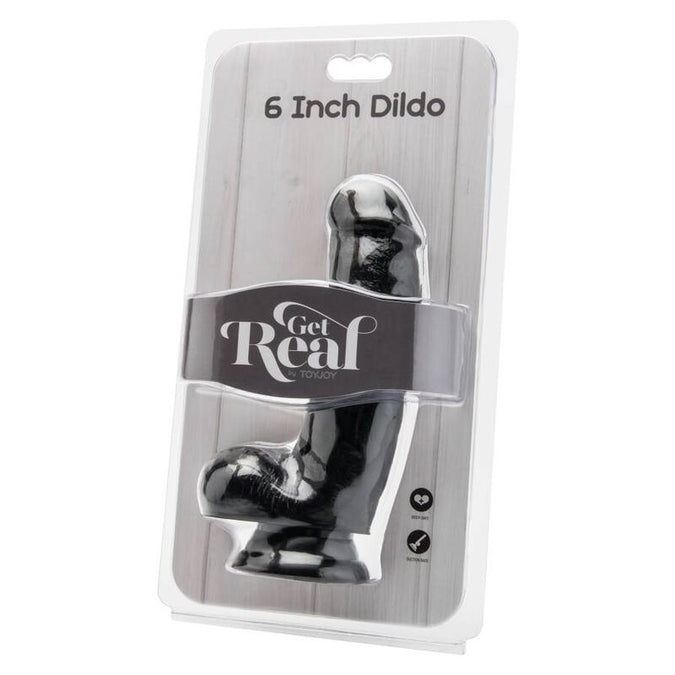 GET REAL - DILDO 12 CM MET BALLEN ZWART
