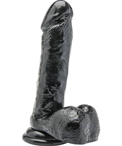 GET REAL - DILDO 18 CM WITH BALLS BLACK GET REAL - DILDO 18 CM WITH BALLS BLACK