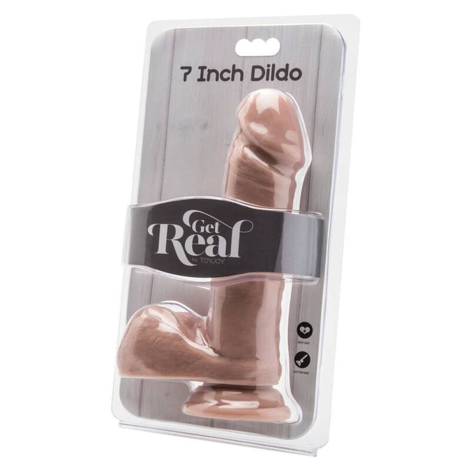 Pleasurements – Get Real – Realistische dildo met ballen, huid 18 cm