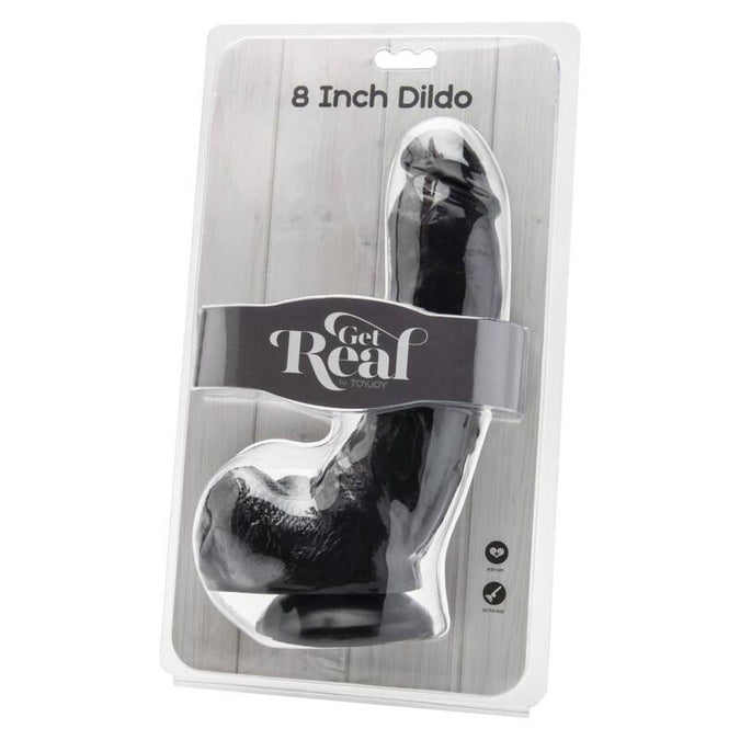 GET REAL - DILDO 20,5 CM MET BALLEN ZWART