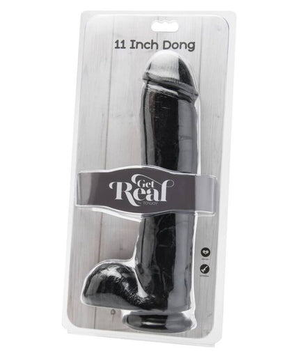 GET REAL - DILDO 28 CM WITH BALLS BLACK GET REAL - DILDO 28 CM WITH BALLS BLACK