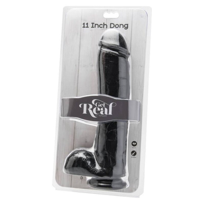 Get Real – Realistic Dildo with Balls Black 28 cm