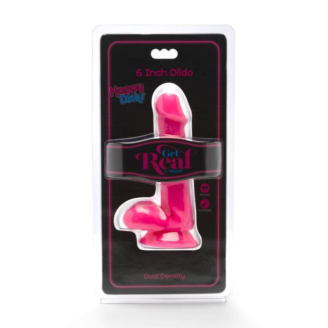 Get Real – Happy Dicks Dildo with Balls Pink 12 Cm