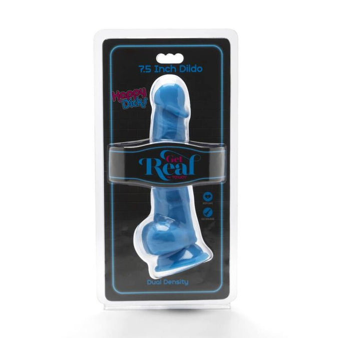 Get Real – Happy Dicks Dildo with Balls Blue 19 cm