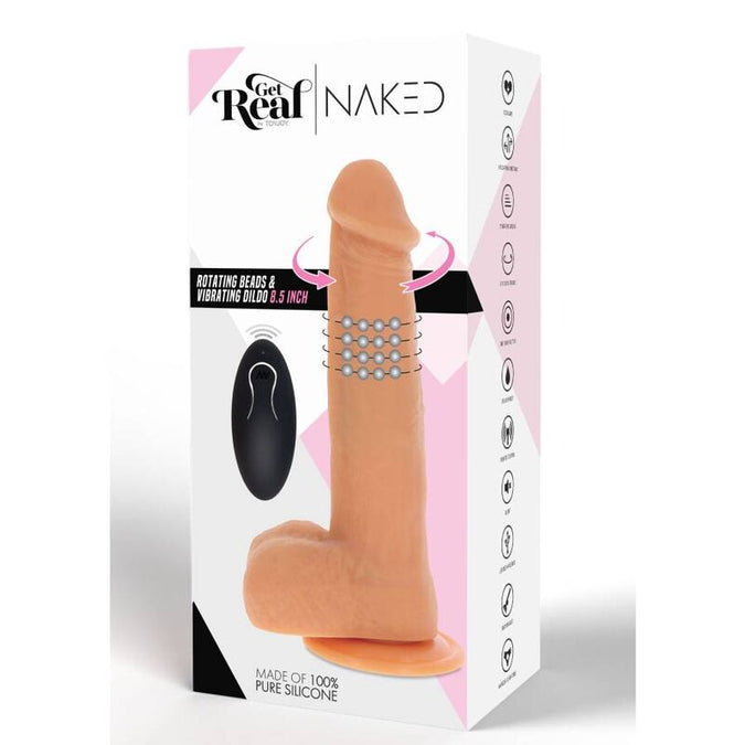 ECHT WAAR - Roterende Kralen Vibrerende Dildo Huid