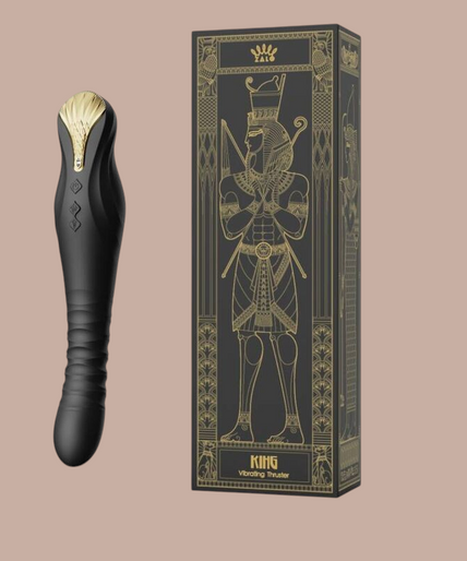 ZALO - KING THRUSTER ZWART Pleasurements Zalo King Thruster in zwart siliconen met een elegant goudkleurig detail aan de bovenkant.