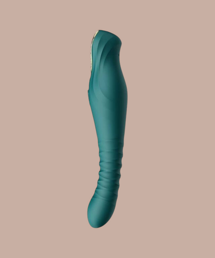 Zalo – King Thruster Groen Pleasurements Zalo King Thruster in groen siliconen met gouden accenten en PowerThrust technologie