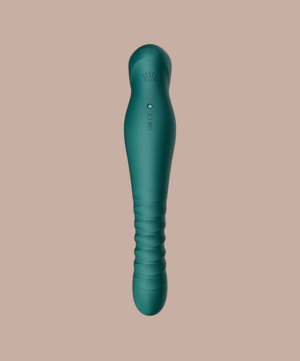 Zalo – King Thruster Groen Pleasurements Zalo King Thruster in groen siliconen met gouden accenten en PowerThrust technologie
