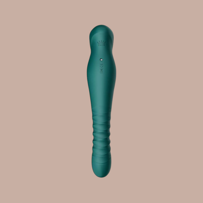 Pleasurements Zalo King Thruster in groen siliconen met PowerThrust-technologie voor intiem gebruik