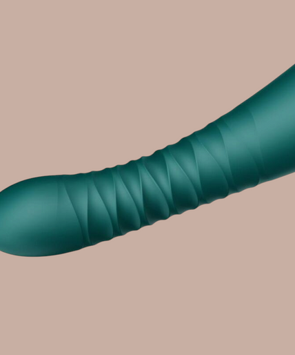 Zalo – King Thruster Groen Pleasurements Zalo King Thruster in groen siliconen met gouden accenten en PowerThrust technologie