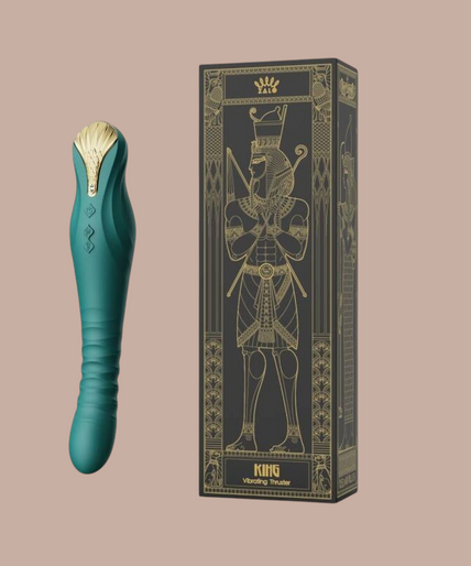 Zalo – King Thruster Groen Pleasurements Zalo King Thruster in groen siliconen met gouden accenten en PowerThrust technologie