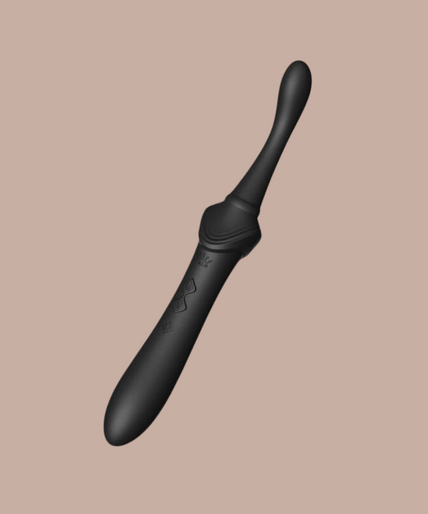 Zalo – Bess 2 Clitorismassager Zwart Pleasurements Zalo Bess 2 zwarte siliconen clitorismassager met verwisselbare opzetstukken en gouden accenten.