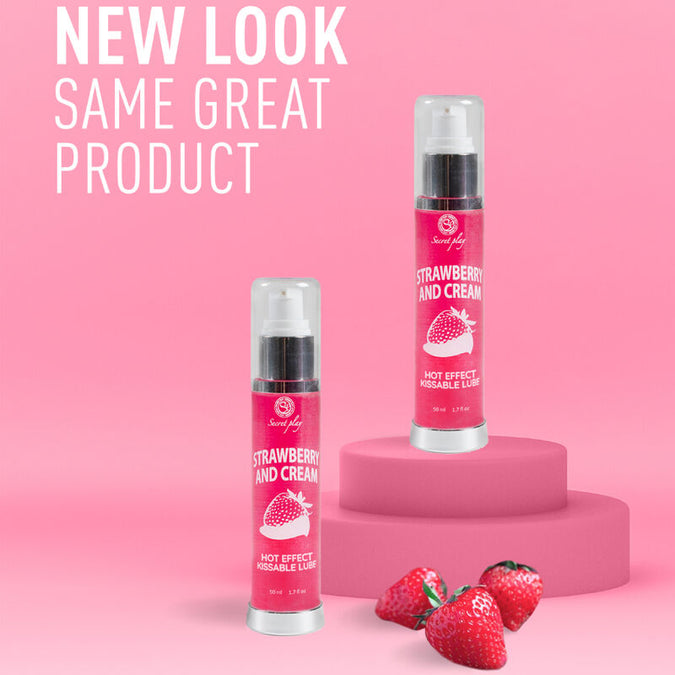 SECRETPLAY - GLIJMIDDEL 2-1 WARMTE EFFECT AARDBEI & ROOM 50 ML