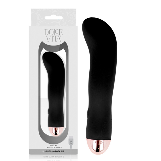 Dolce Vita – Rechargeable Vibrator Two Black 7 Speed