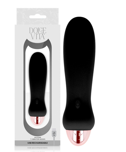 DOLCE VITA - RECHARGEABLE VIBRATOR FIVE BLACK 7 SPEEDS DOLCE VITA - RECHARGEABLE VIBRATOR FIVE BLACK 7 SPEEDS