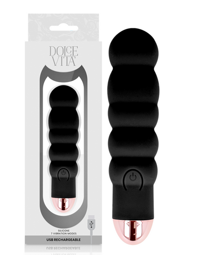 Pleasurements – Dolce Vita – Oplaadbare vibrator Six Zwart 7 Snelheden Pleasurements – Dolce Vita – Oplaadbare vibrator Six Zwart 7 Snelheden