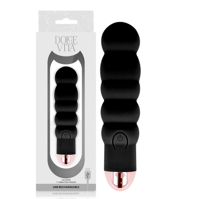 Dolce Vita – Oplaadbare vibrator Six zwart 7 snelheden