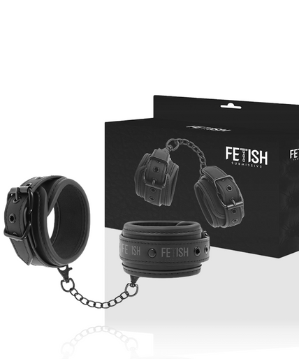 FETISH SUBMISSIVE - VEGAN LEATHER HANDCUFFS WITH NOPRENE LINING FETISH SUBMISSIVE - VEGAN LEATHER HANDCUFFS WITH NOPRENE LINING
