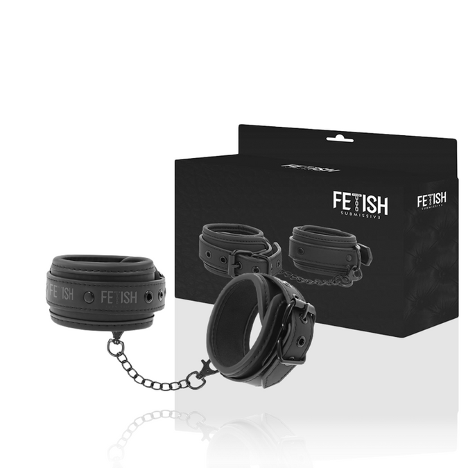 Fetish Submissive – Vegan Leather Ankle Cuffs with Noprene Lining