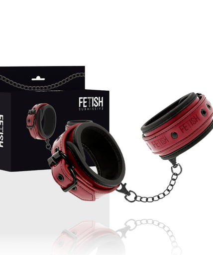 FETISH SUBMISSIVE DARK ROOM - VEGAN LEATHER HANDCUFFS WITH NEOPRENE LINING FETISH SUBMISSIVE DARK ROOM - VEGAN LEATHER HANDCUFFS WITH NEOPRENE LINING