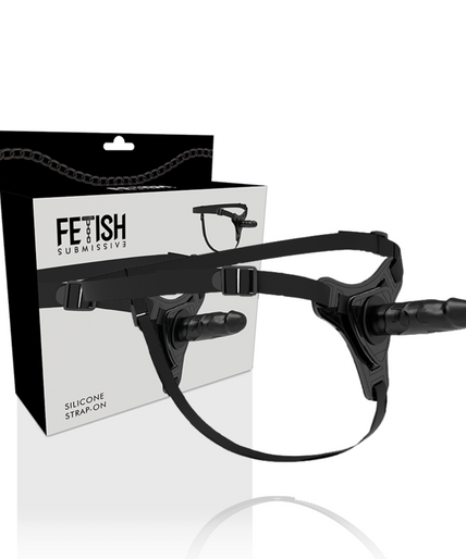 FETISH SUBMISSIVE HARNESS - REALISTIC BLACK SILICONE 15 CM FETISH SUBMISSIVE HARNESS - REALISTIC BLACK SILICONE 15 CM