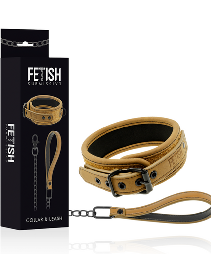 FETISH SUBMISSIVE ORIGEN - NEOPRENE LINED NECKLACE WITH CHAIN FETISH SUBMISSIVE ORIGEN - NEOPRENE LINED NECKLACE WITH CHAIN