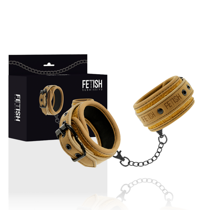 Fetish Submissive Origen – Vegan leren handboeien met neopreen voering