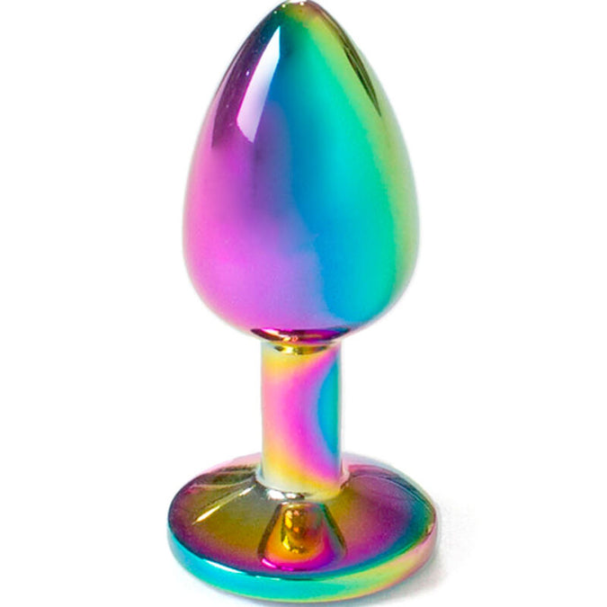SECRETPLAY - METALEN ANAALPLUG REGENBOOG KLEIN FORMAAT 7 CM