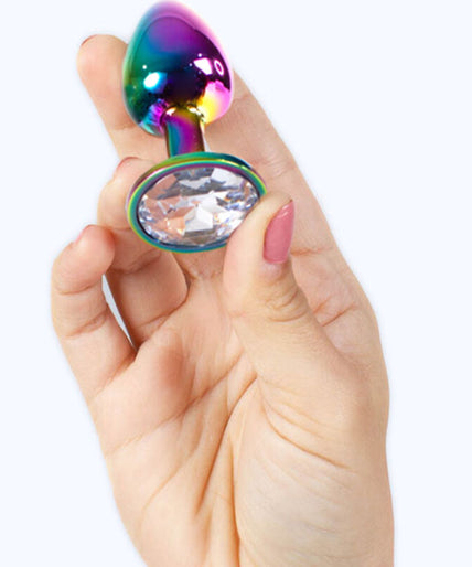 SECRETPLAY - METAL BUTT PLUG RAINBOW SMALL SIZE 7 CM SECRETPLAY - METAL BUTT PLUG RAINBOW SMALL SIZE 7 CM