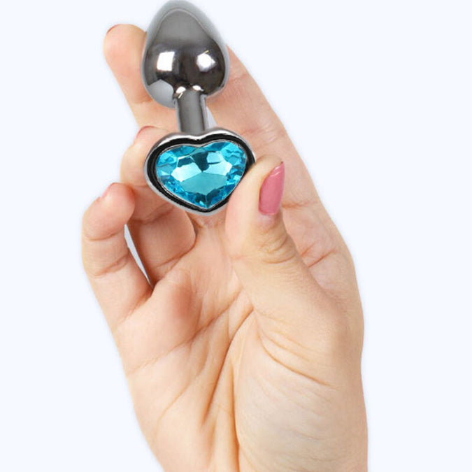 Secretplay – Metal Butt Plug Blue Heart Small Size 7 Cm