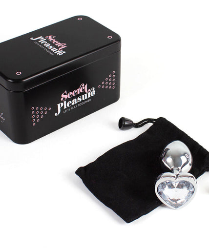 SECRETPLAY - METAL BUTT PLUG CLEAR CRYSTAL HEART SMALL SIZE 7 CM SECRETPLAY - METAL BUTT PLUG CLEAR CRYSTAL HEART SMALL SIZE 7 CM