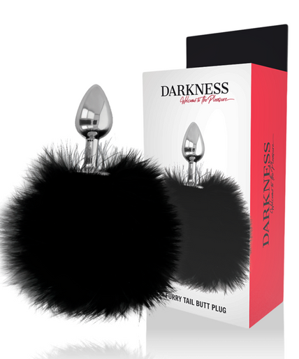 DARKNESS - EXTRA ANAL BUTTPLUG WITH TAIL BLACK 7 CM DARKNESS - EXTRA ANAL BUTTPLUG WITH TAIL BLACK 7 CM