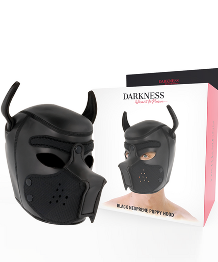 DARKNESS - NEOPRENE DOG MASK WITH REMOVABLE MUZZLE M DARKNESS - NEOPRENE DOG MASK WITH REMOVABLE MUZZLE M