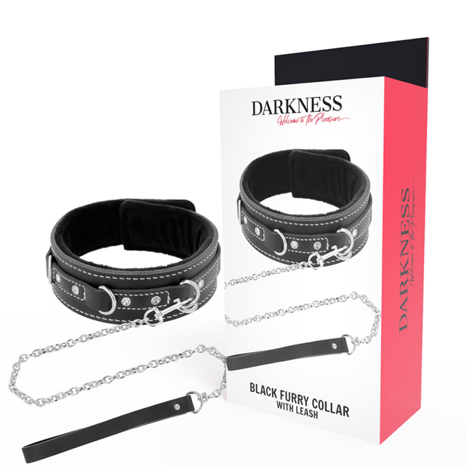 Darkness – Hochwertige Lederkette mit Leine