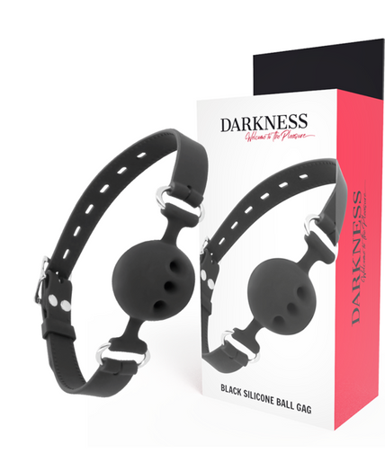 DARKNESS - BLACK BREATHABLE SILICONE GAG DARKNESS - BLACK BREATHABLE SILICONE GAG
