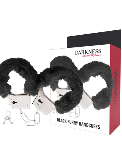 DARKNESS - BLACK LINED METAL HANDCUFFS DARKNESS - BLACK LINED METAL HANDCUFFS
