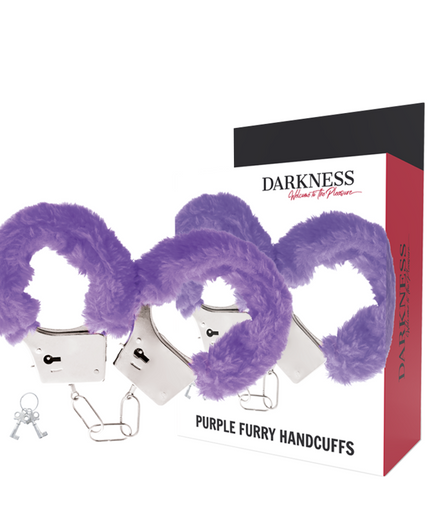 DARKNESS - LILAC LINED METAL HANDCUFFS DARKNESS - LILAC LINED METAL HANDCUFFS