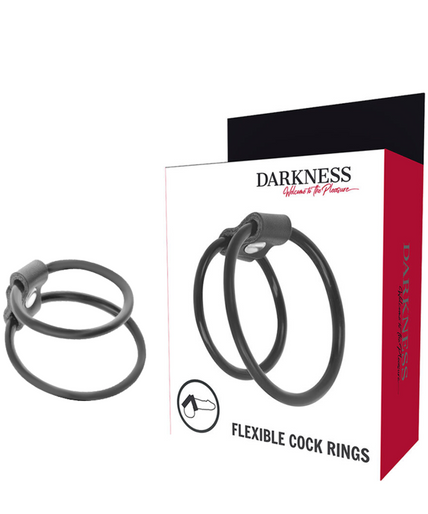 DARKNESS - ENHANCING DUO PENIS RINGS. DARKNESS - ENHANCING DUO PENIS RINGS.