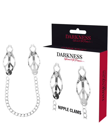 DARKNESS - METAL NIPPLE CLAMP WITH CHAIN DARKNESS - METAL NIPPLE CLAMP WITH CHAIN