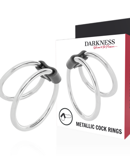 DARKNESS - DOUBLE METAL PENIS RING DARKNESS - DOUBLE METAL PENIS RING