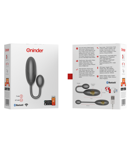 ONINDER - DENVER VIBRATING EGG BLACK 7 X 2.7 CM FREE APP ONINDER - DENVER VIBRATING EGG BLACK 7 X 2.7 CM FREE APP