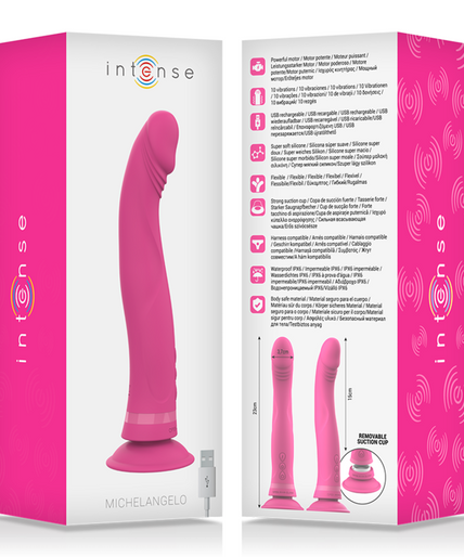 INTENSE - MICHELANGELO PINK SILICONE VIBRATOR DILDO INTENSE - MICHELANGELO PINK SILICONE VIBRATOR DILDO